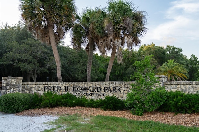 view of community sign