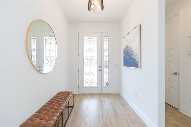 entryway featuring light hardwood / wood-style flooring