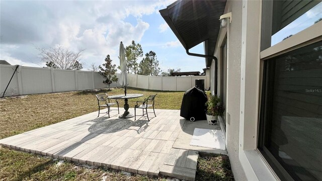 10854 Sage Canyon Dr, Riverview, FL 33578 - view of patio with a fenced backyard
