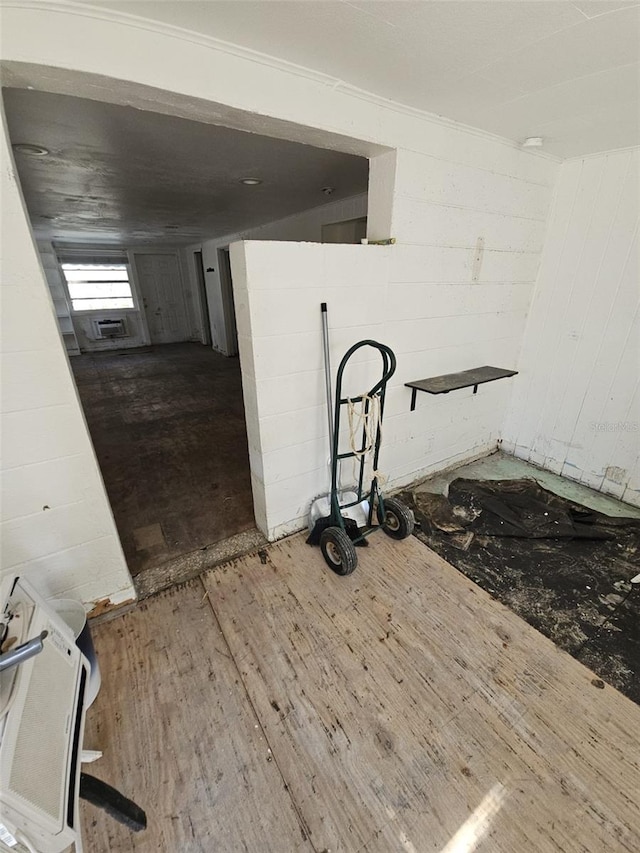 interior space with hardwood / wood-style floors