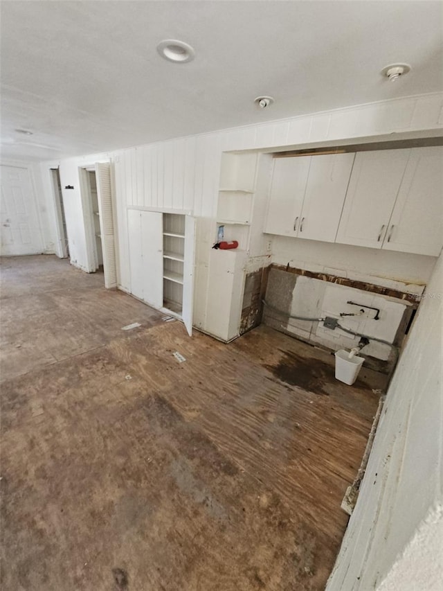 kitchen featuring white cabinetry