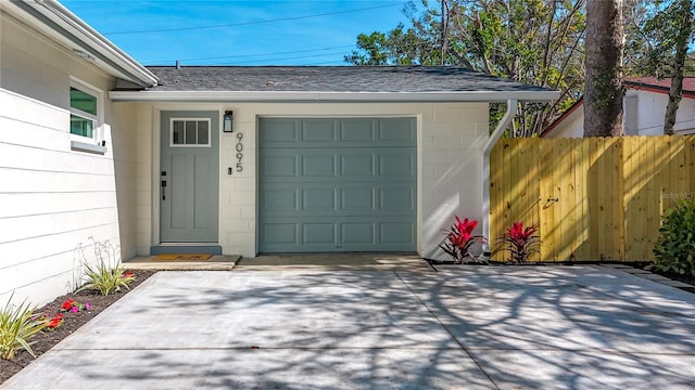 view of garage