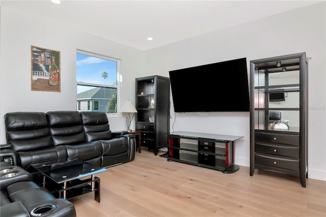 living room featuring light hardwood / wood-style flooring