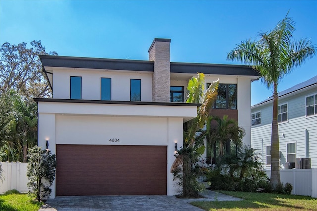 modern home with a garage