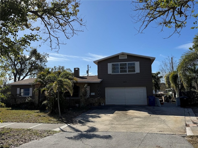 view of front facade with a garage