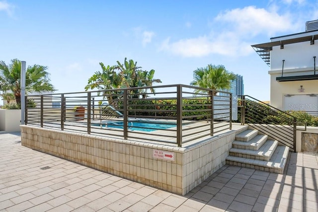 view of patio / terrace with a swimming pool