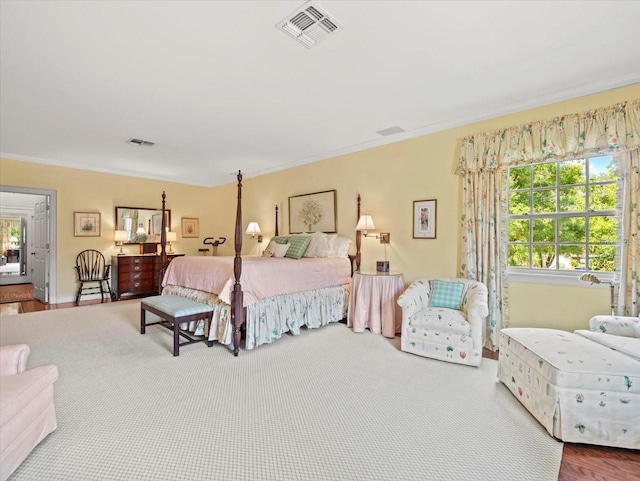 bedroom featuring ornamental molding