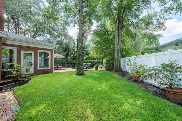 view of yard featuring a patio area