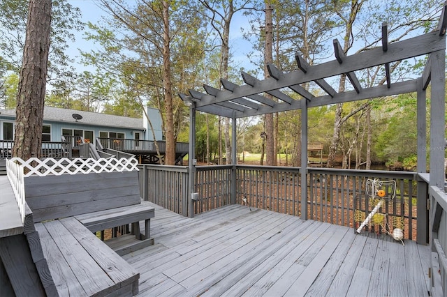 deck with a pergola