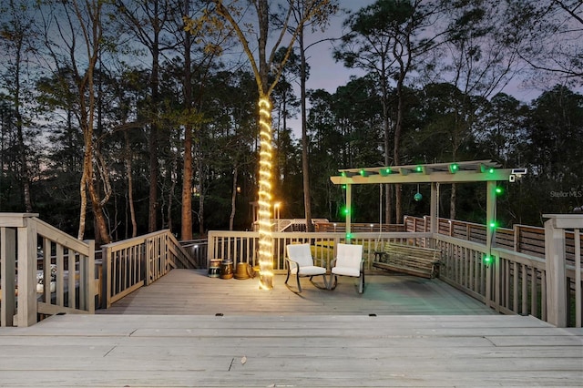 view of deck at dusk