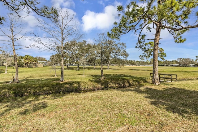 view of property's community featuring a lawn