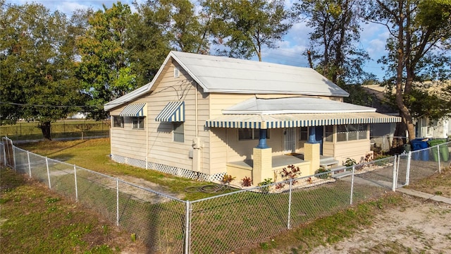 view of home's exterior featuring a lawn