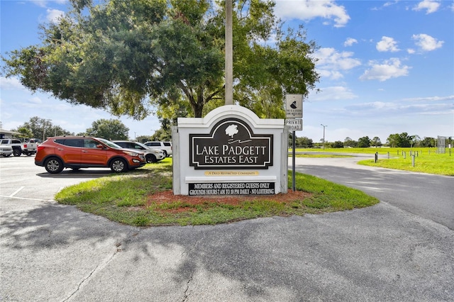 view of community sign