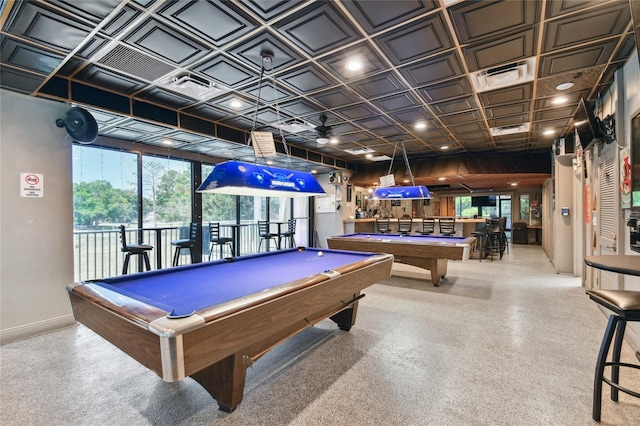 recreation room with pool table