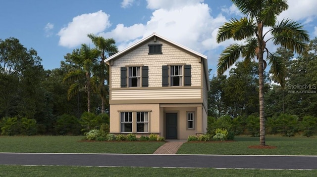 view of front property featuring a front lawn