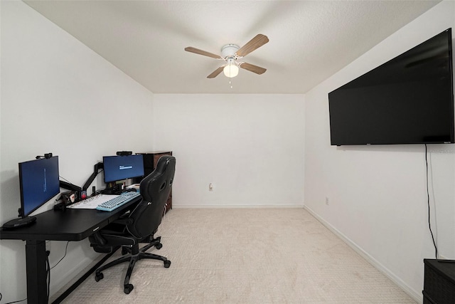 10944 Keys Gate Dr, Riverview, FL 33579 - office with light carpet and ceiling fan
