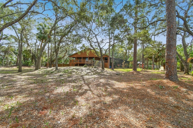 view of yard featuring a deck