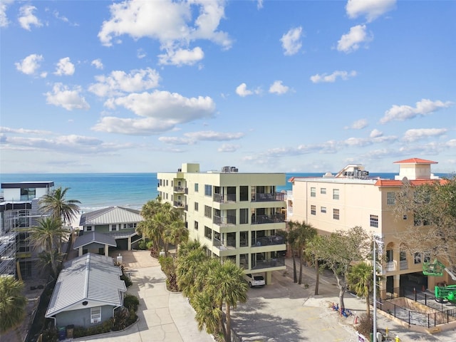 exterior space featuring a water view