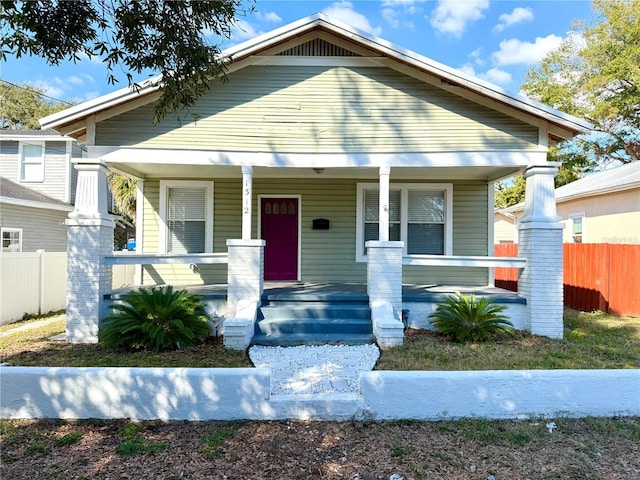 bungalow-style house with covered porch