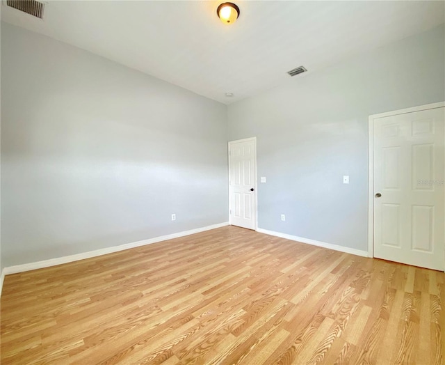 empty room featuring light wood-type flooring