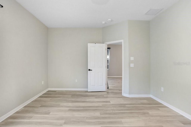 empty room featuring light hardwood / wood-style flooring