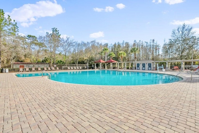 view of pool with a patio