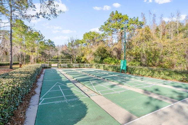 surrounding community featuring volleyball court