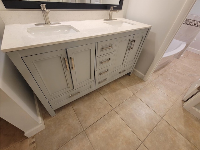 bathroom featuring vanity and tile patterned floors