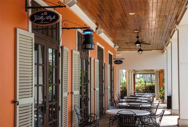 811 Winterside Dr, Apollo Beach, FL 33572 - view of patio featuring ceiling fan and french doors