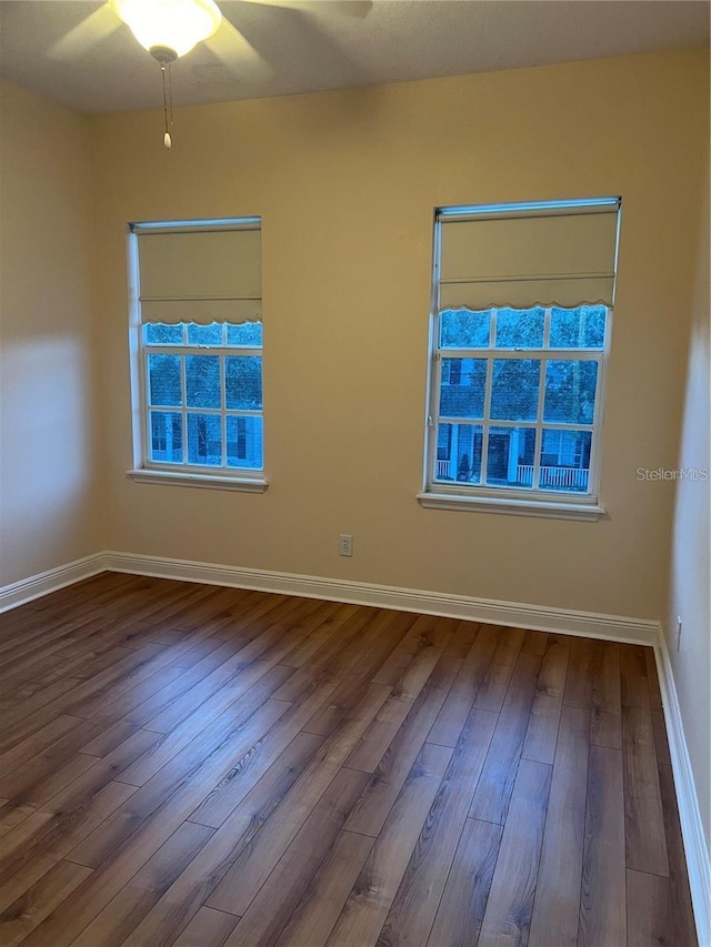 empty room featuring wood-type flooring