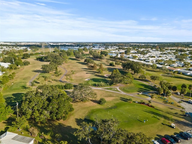 drone / aerial view featuring golf course view