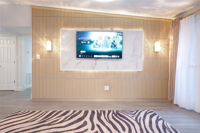 interior space featuring light wood-type flooring and visible vents