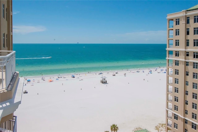 property view of water with a beach view