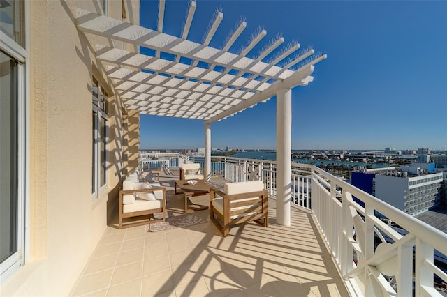 balcony with a pergola