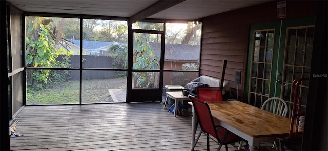 view of sunroom