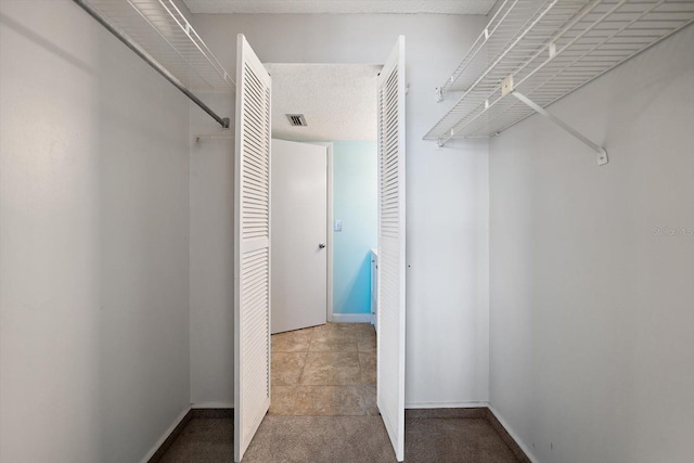 spacious closet featuring carpet floors