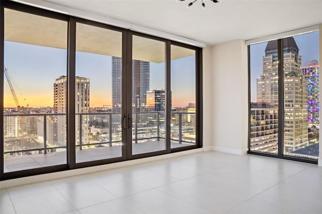 empty room with floor to ceiling windows