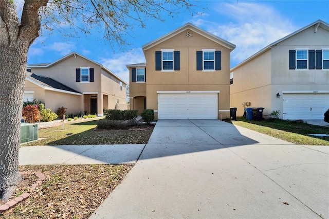 view of property featuring a garage