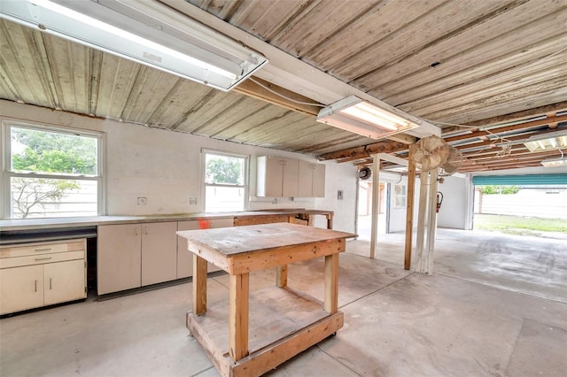 kitchen with white cabinetry and plenty of natural light