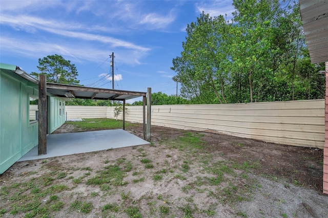 view of yard featuring a patio area