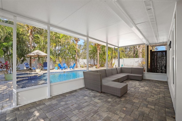 view of unfurnished sunroom