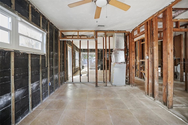 misc room with ceiling fan