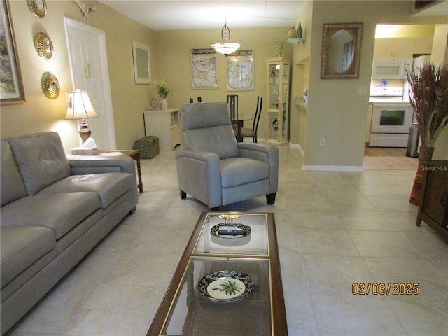 view of tiled living room