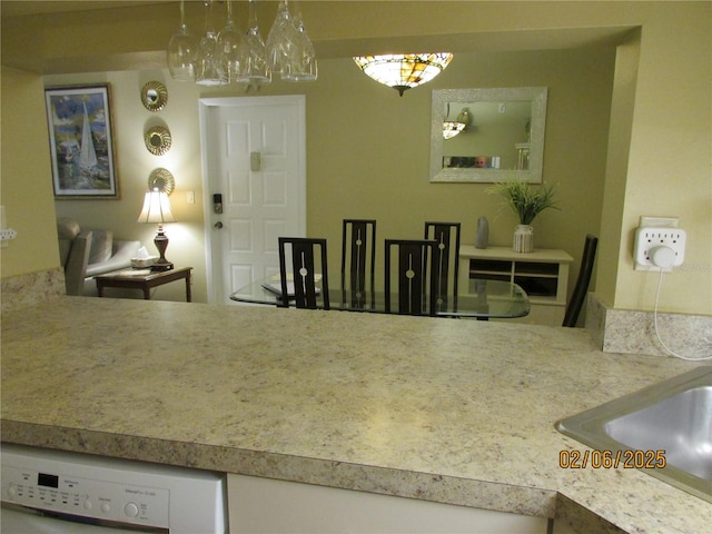 kitchen with white dishwasher