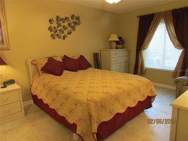 view of tiled bedroom