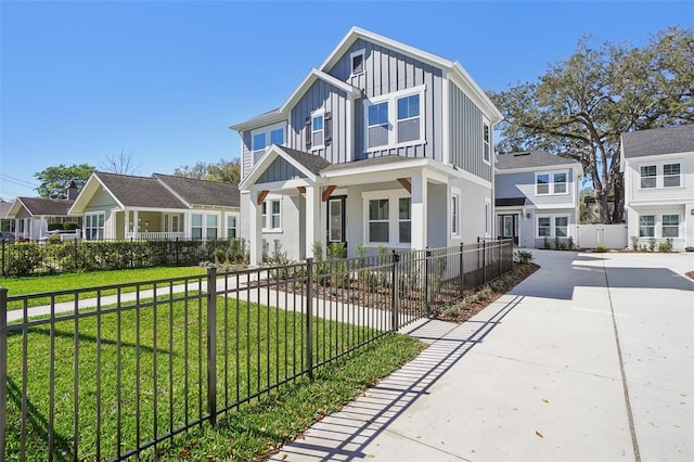 view of front of home with a front yard