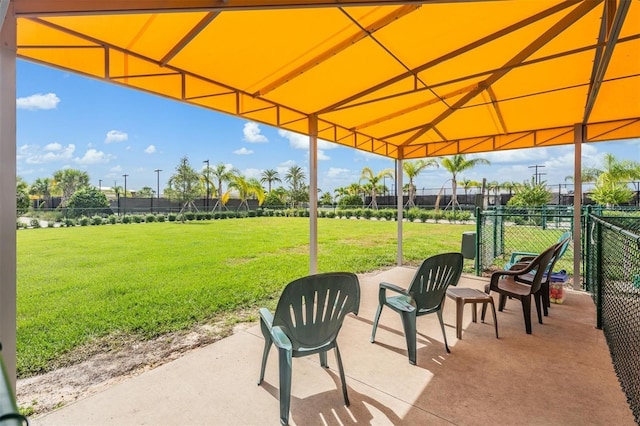 view of patio featuring a gazebo