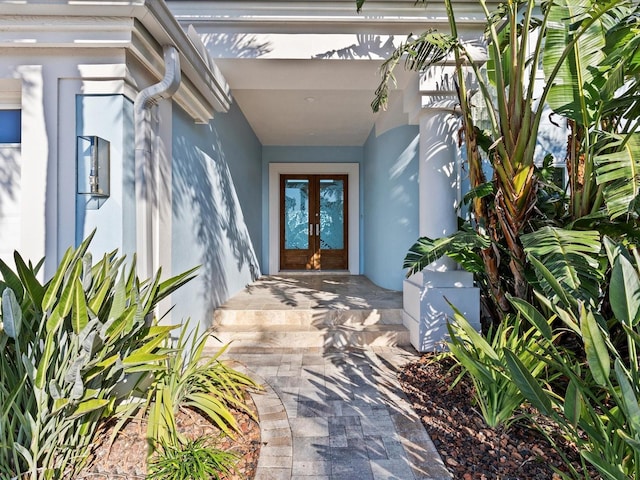 property entrance featuring french doors