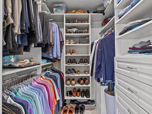 view of walk in closet