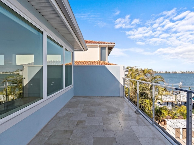 balcony with a water view